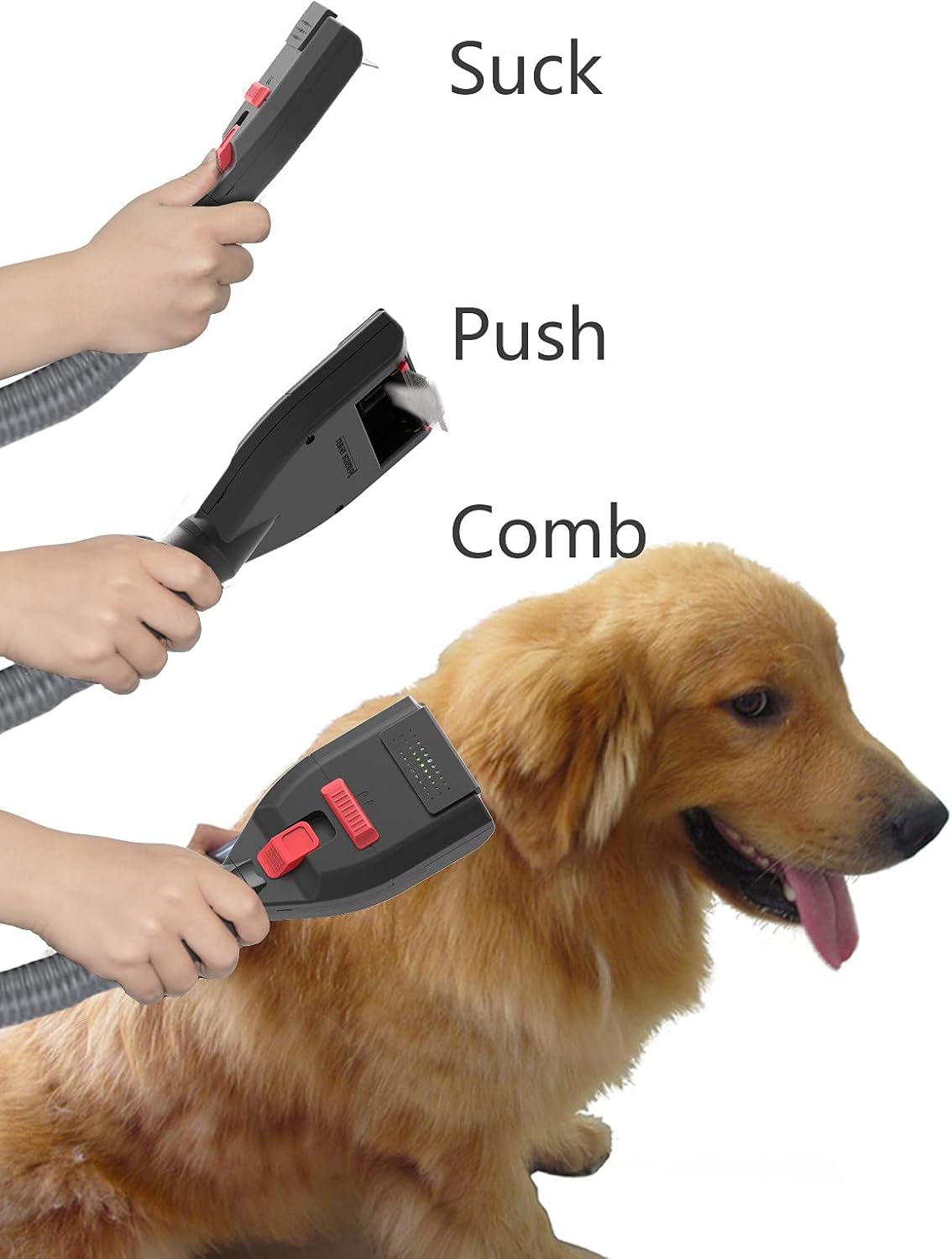 Pet Vacuum Grooming Brush and Shedding Comb Kit T692514