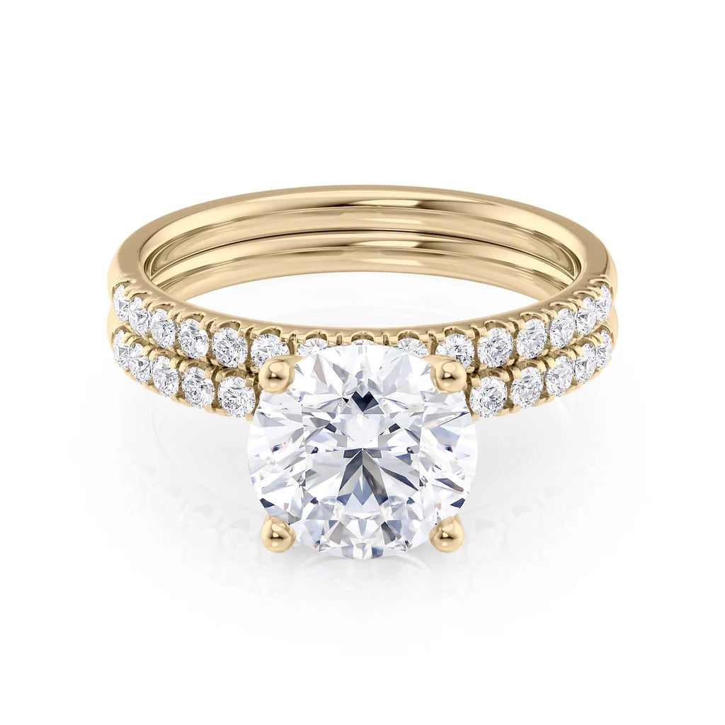 2 1/2 Carat Diamond and Moissanite Engagement Ring in 14k Yellow Gold I8563