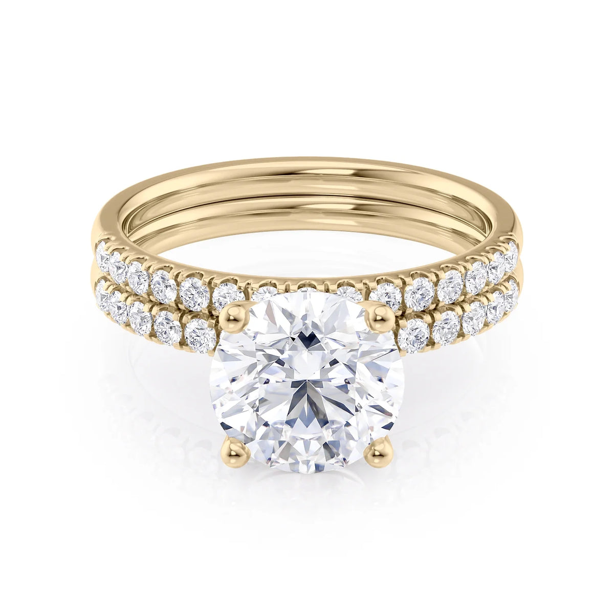 2 1/2 Carat Diamond and Moissanite Engagement Ring in 14k Yellow Gold I8563