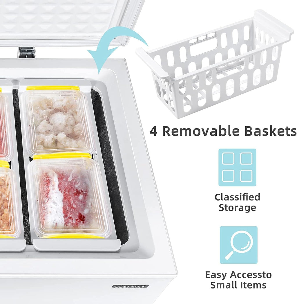 7.0 Cu.ft Upright Single Door Chest Freezer with 4 Removable Baskets A9670