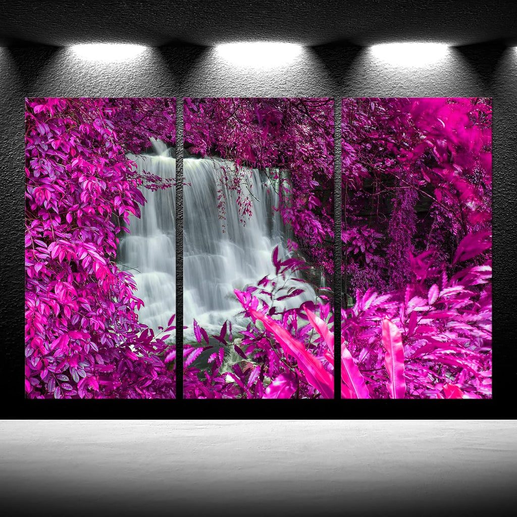 Black White and Purple Canvas Wall Art 16x32inchx3pcs C29952