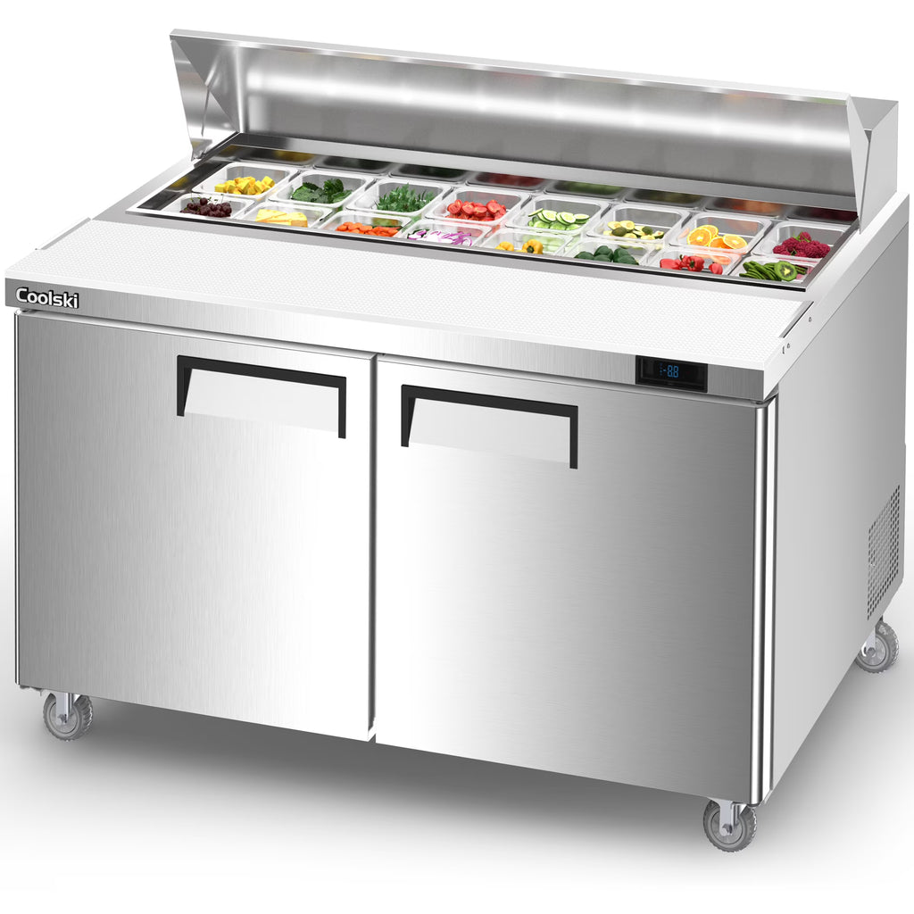 2 Door Commercial Refrigerator Prep Table with Cutting Board A94115