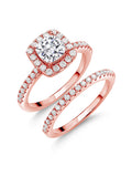 18K Rose Gold Plated Silver Moissanite Wedding Engagement Ring Band (1.62 Cttw) H69052
