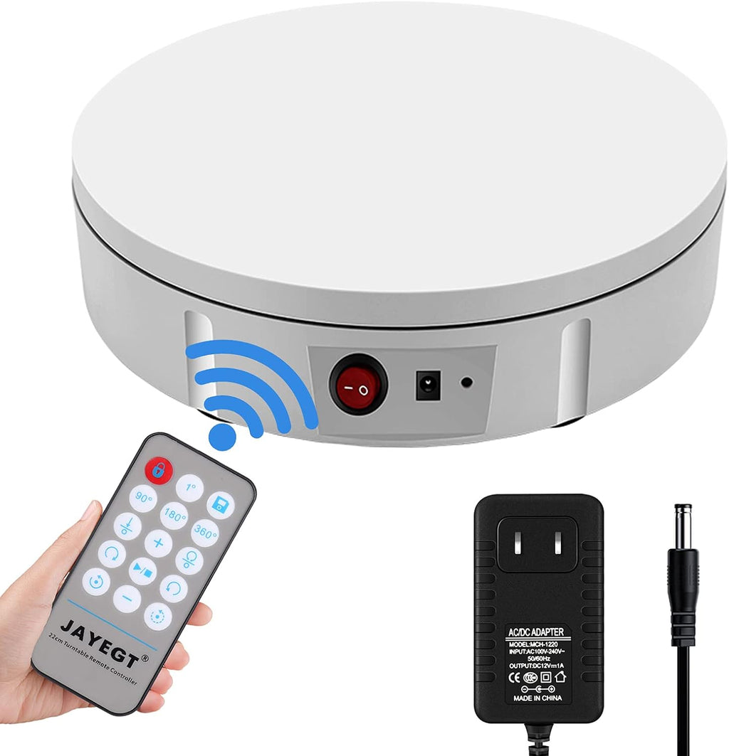 Motorized Rotating Display Stand, 360 Degree Electric Turntable, White, 11.8inch, Pack of 2 D742