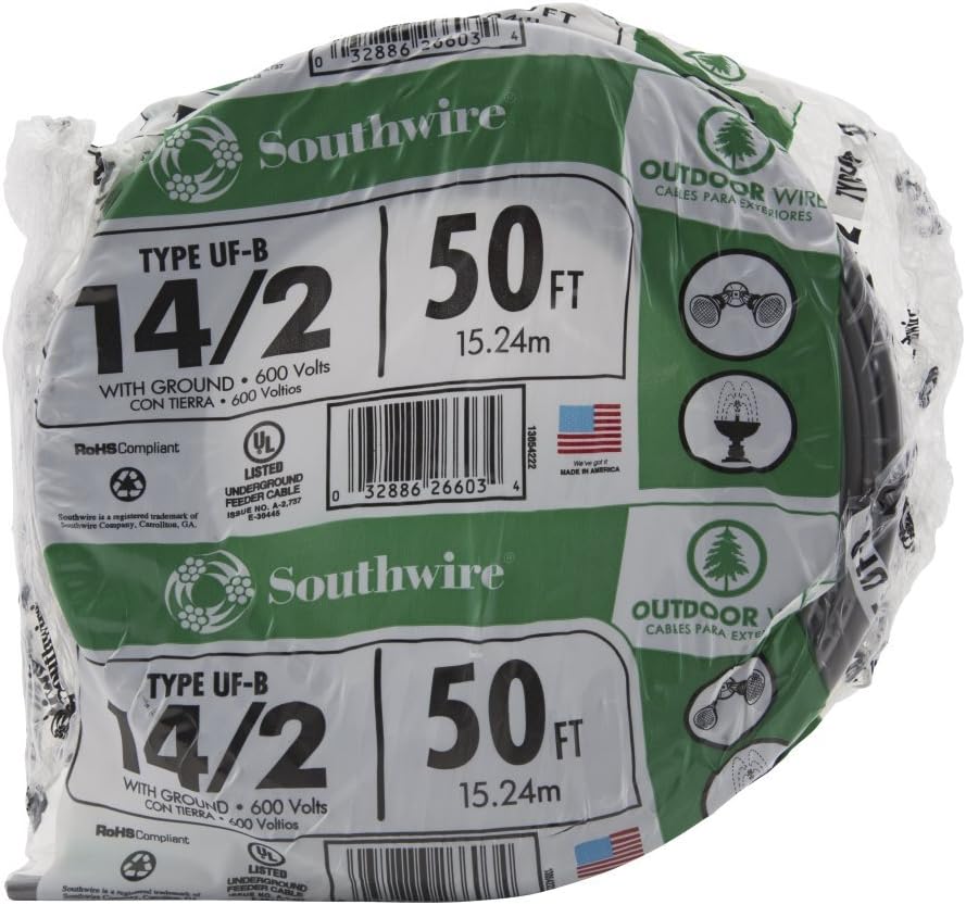 14/2WG UF Wire 50-Foot Pack of 2 A1360
