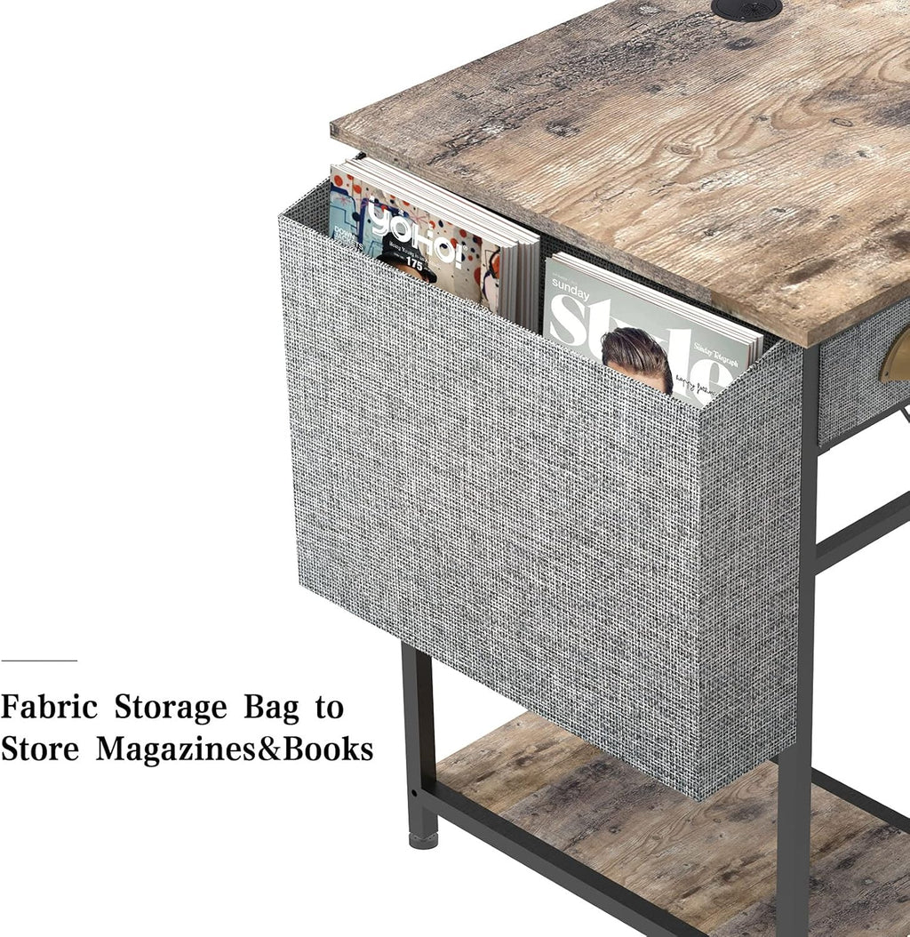 L-Shaped Computer Desk with Storage Shelves Drawer J7690