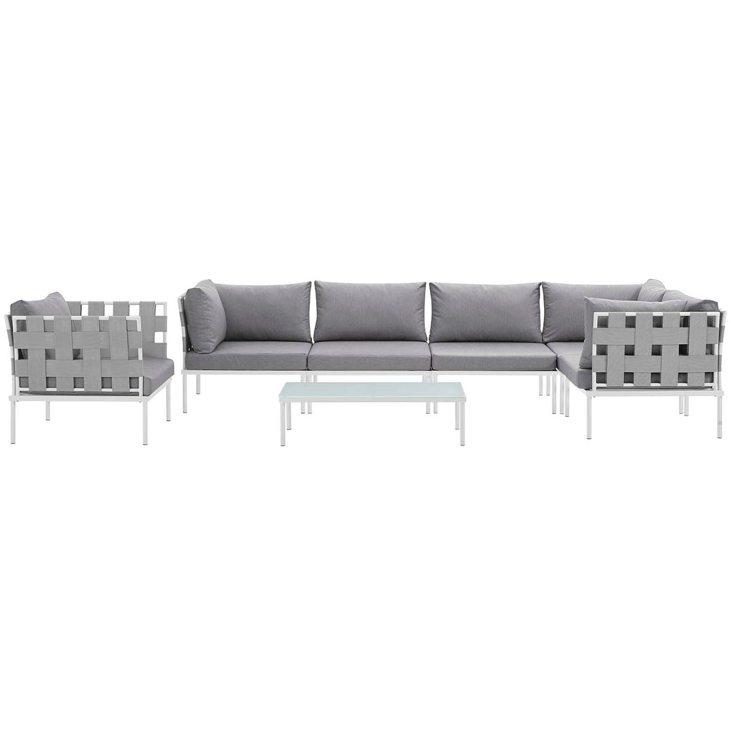 7 Piece Outdoor Patio Aluminum Sectional Sofa Set Y9876