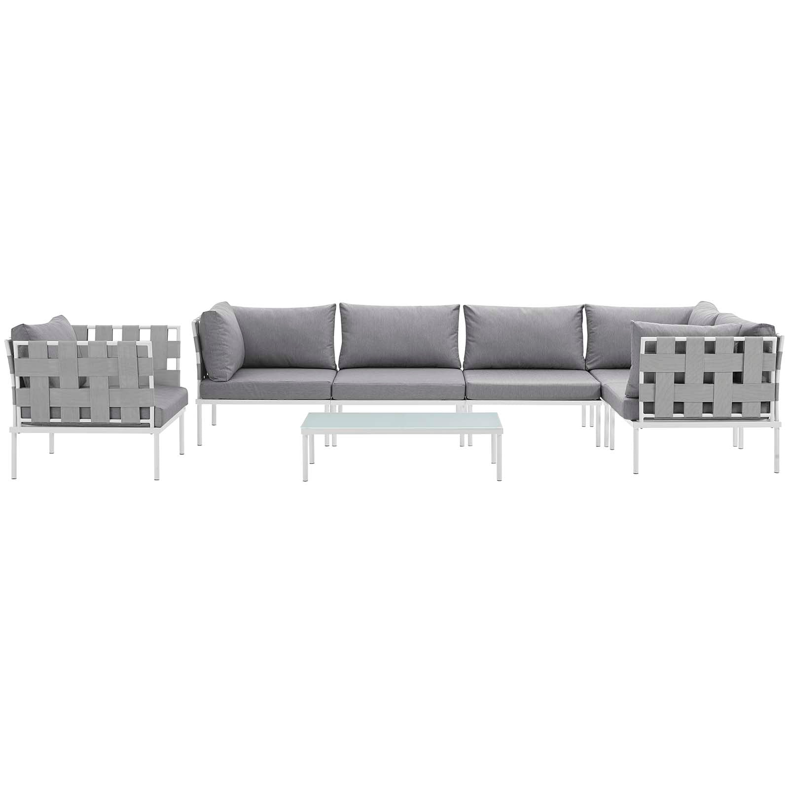 7 Piece Outdoor Patio Aluminum Sectional Sofa Set Y9876
