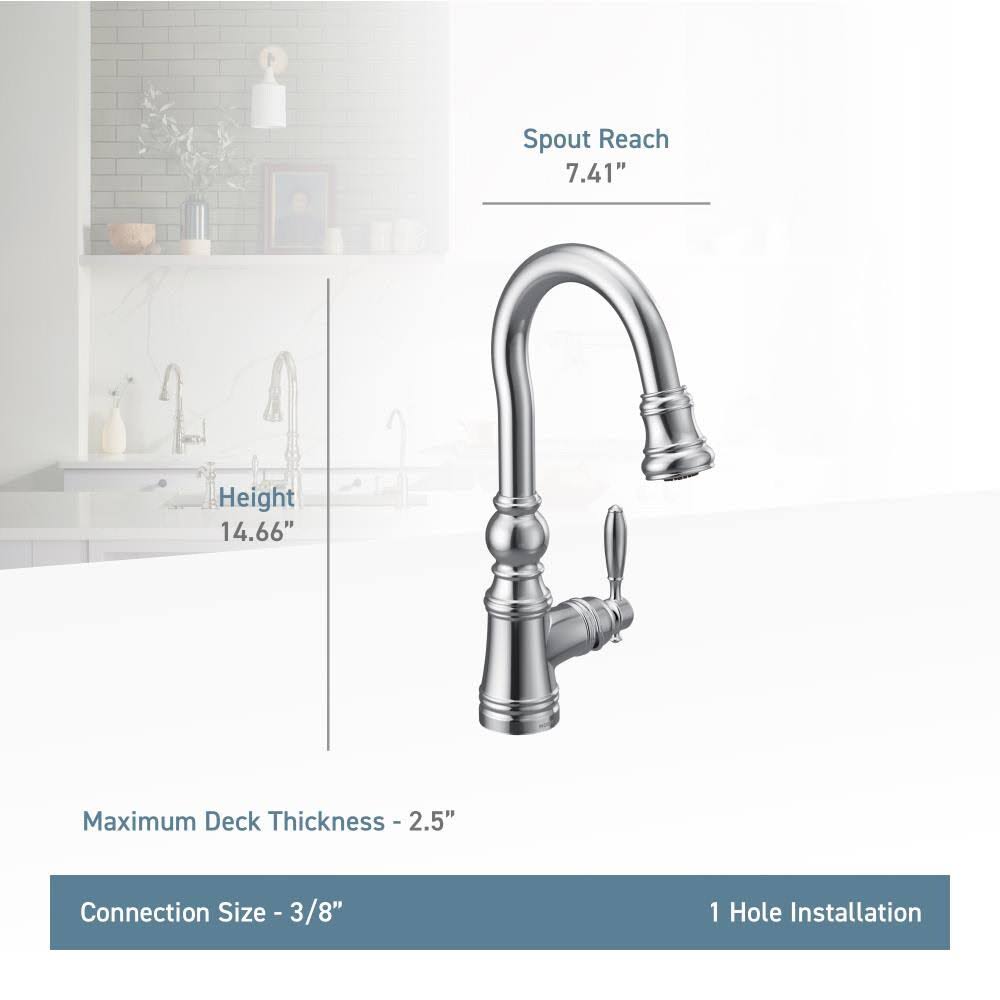 Polished Nickel One-Handle Pulldown Bar Faucet K717337
