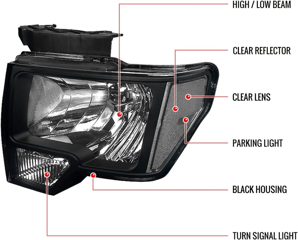 Euro Black Headlights Pair Z556066