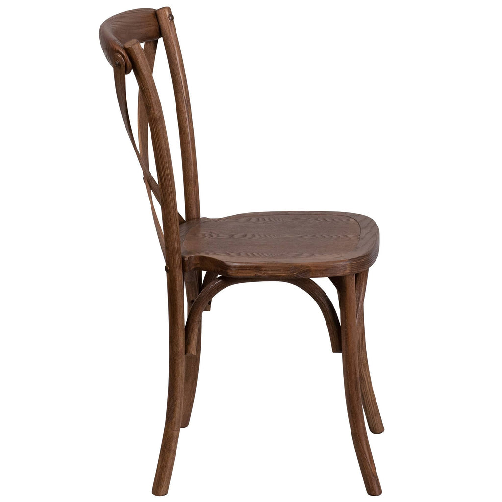 Brown Pecan Stackable Cross Back Chair H529085