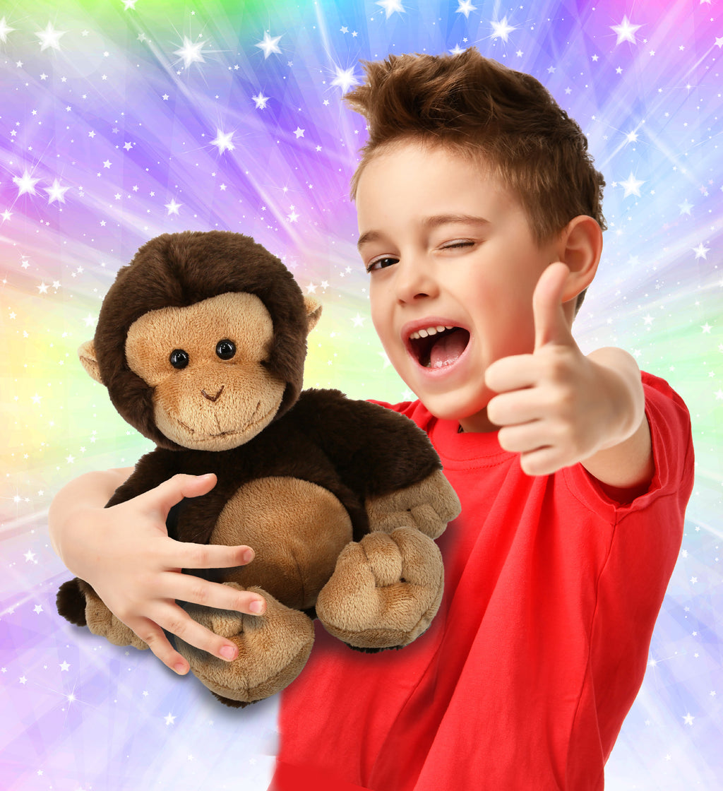 Soft Brown Plush Monkey Stuffed Animal Toy, 9 Inches F20405