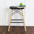 Black Faux Leather Seat Counter Stool H395