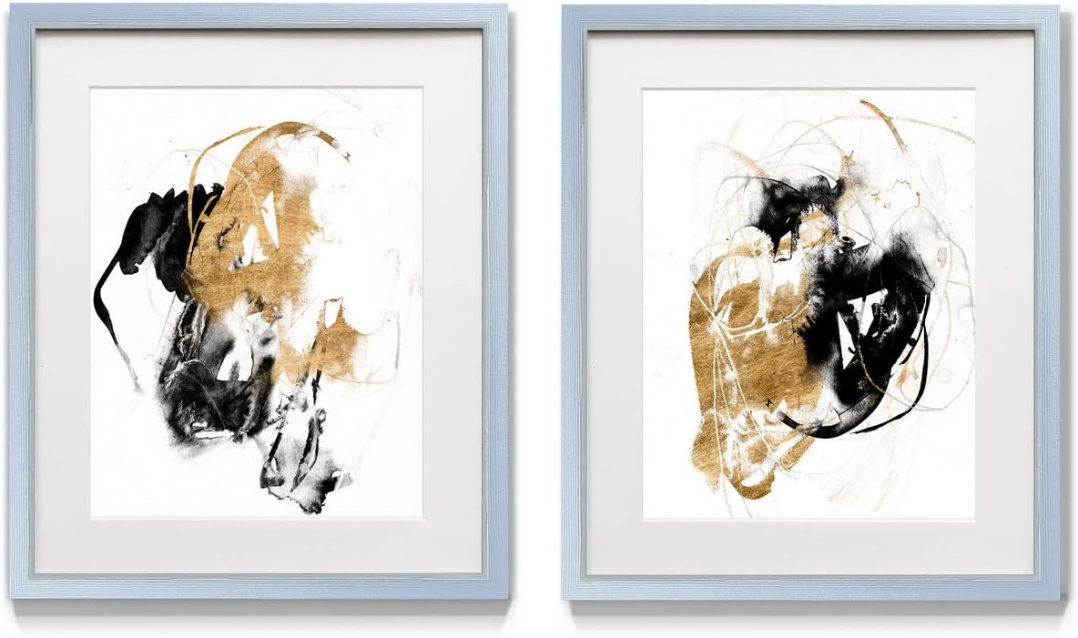 2 Piece Framed Artwork Set, Silver Frame, White Mat, Plexiglass, 16 in W X 20 in H O365