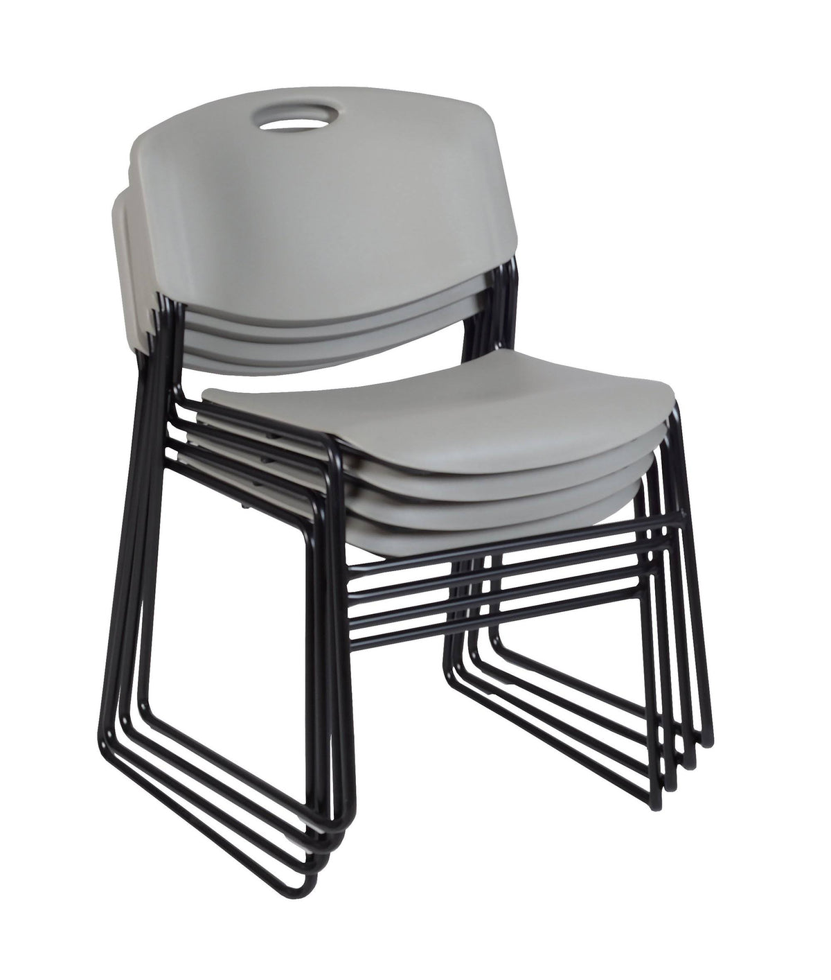 Cherry Training Table and 2 Grey Stack Chairs E341
