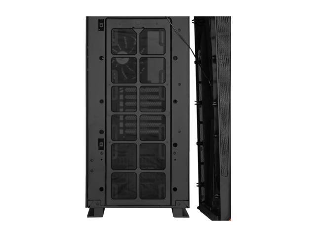Black Computer Case with Tempered-Glass Side Panel W4369