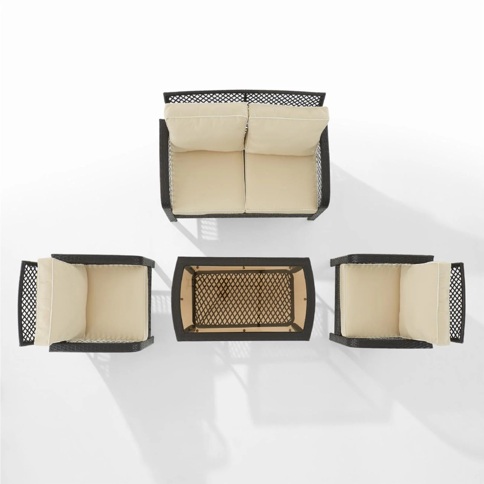 4 Piece Wicker Patio Sofa Set in Brown and Sand K887700