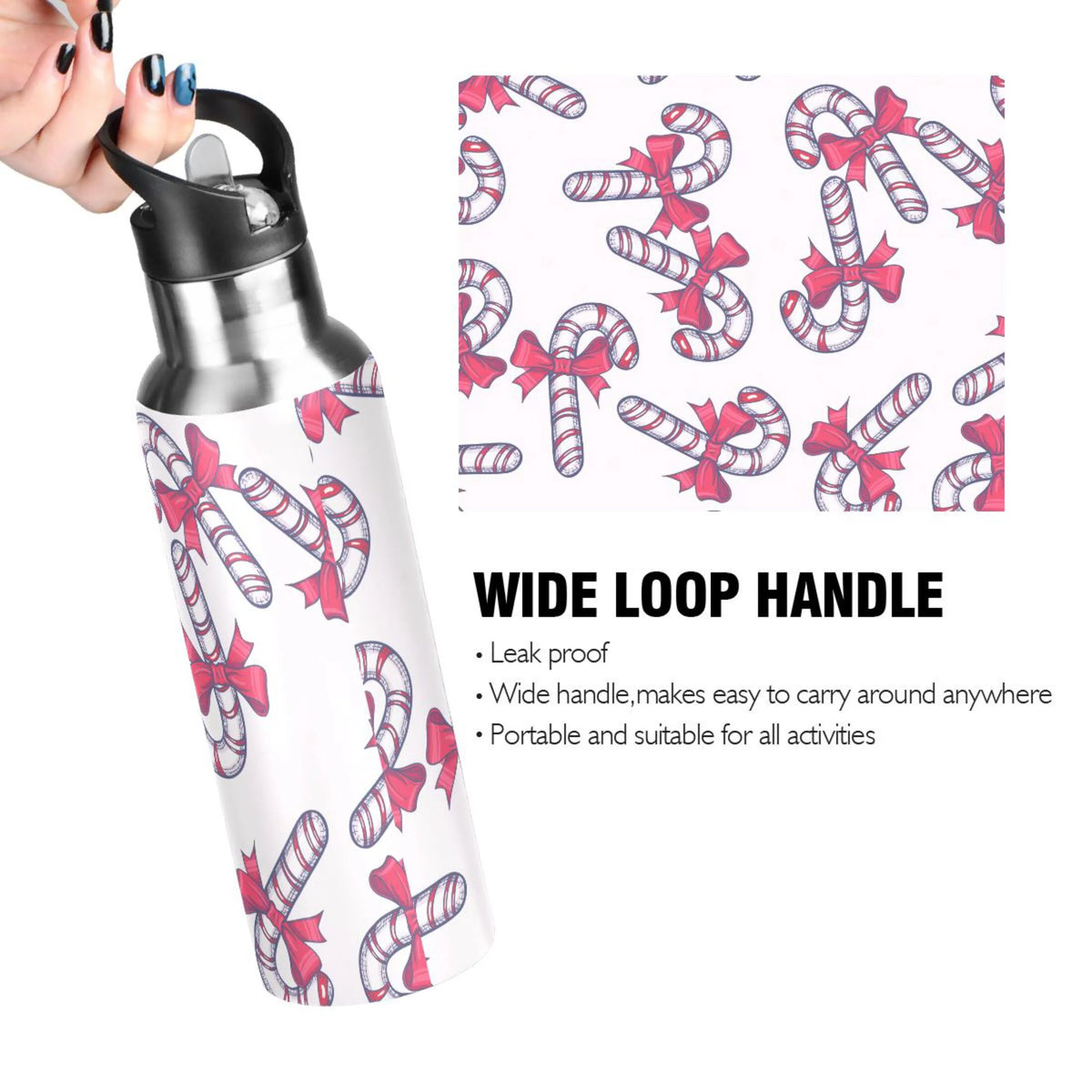 Pink Stainless Steel Insulated Water Bottle with Straw Lid K68338