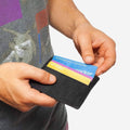 Black Vegan Cork Card Case Wallet T9388