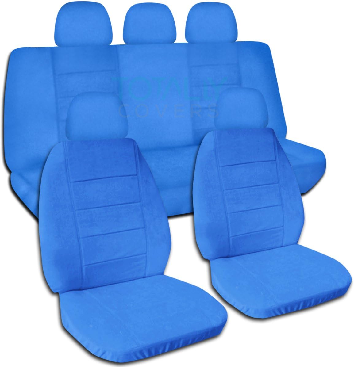 Charcoal Solid Color Car Seat Covers with 5 Headrest Covers D210