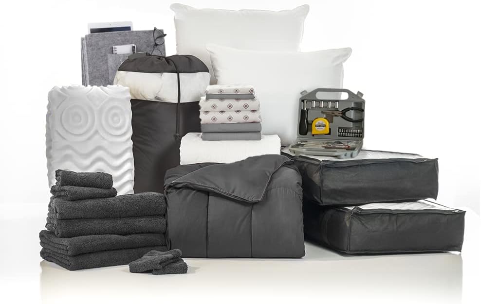 25-Piece Twin XL Washed Microfiber Bedding Bundle with Trunk V635