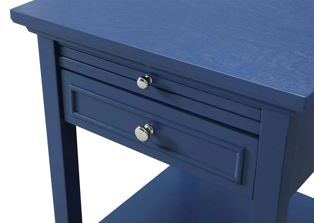 Blue End Table with Drawer and Slide C85877