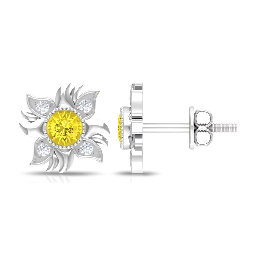 Sunburst Stud Earring, 925 Sterling Silver T616