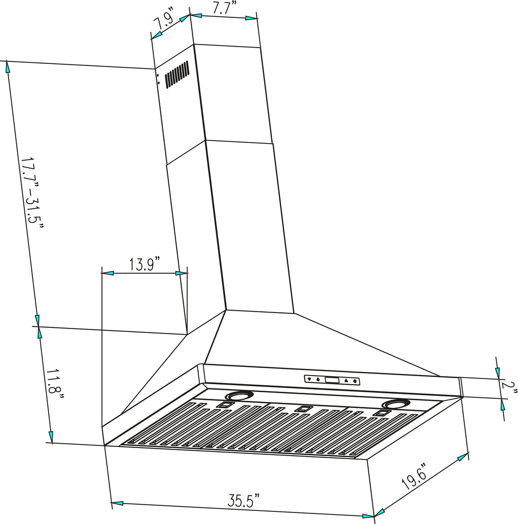 30" Gas Cooktop and 36" Wall Mount Range Hood H3407