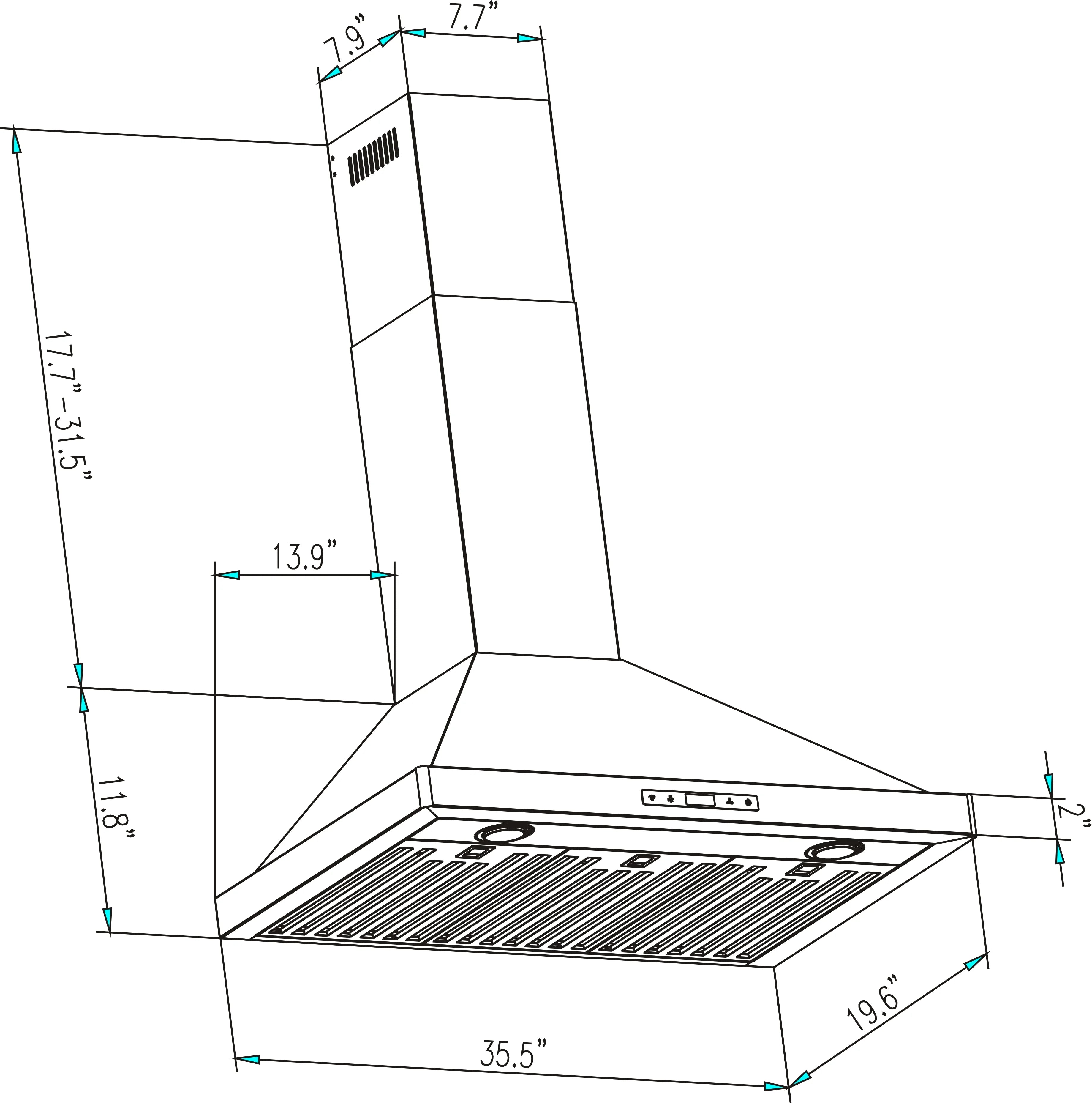 30" Gas Cooktop and 36" Wall Mount Range Hood H3407