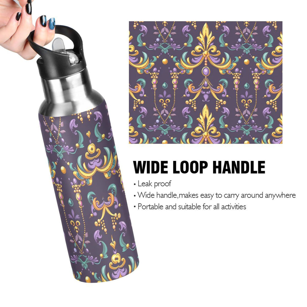 20 oz Insulated Stainless Steel Water Bottle with Straw Lid D1511