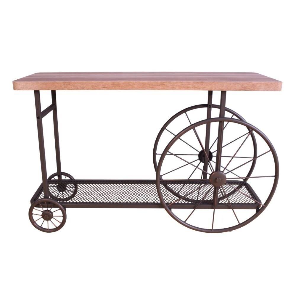 Oak & Antique Gray Console Table J9222