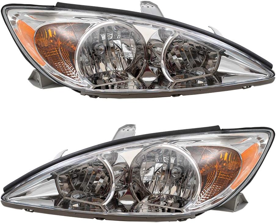Halogen Headlights Set with Chrome Bezels I1356