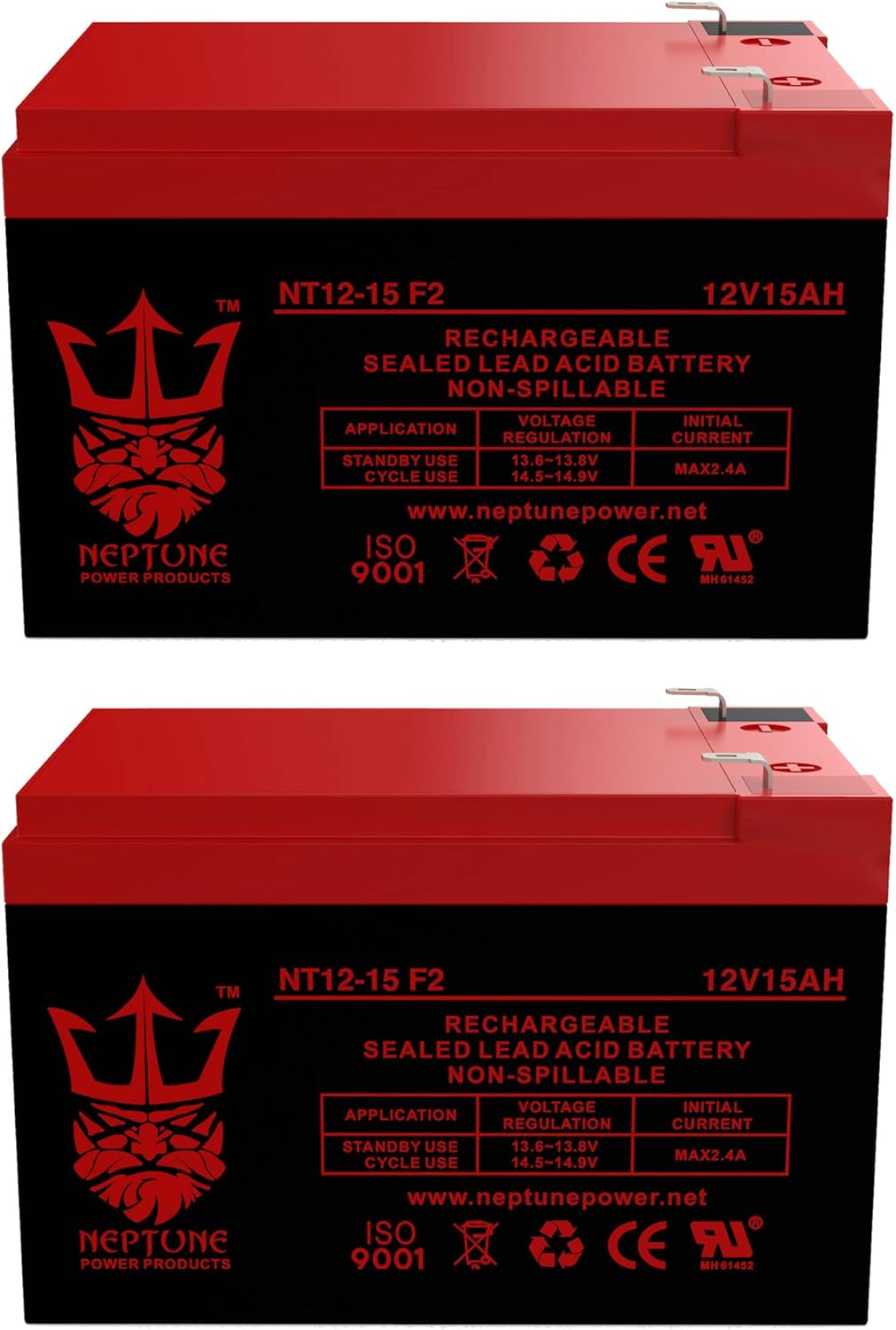 12V 15AH F2 Replaces Razor MX650 Dirt Rocket - 2 Pack R3175