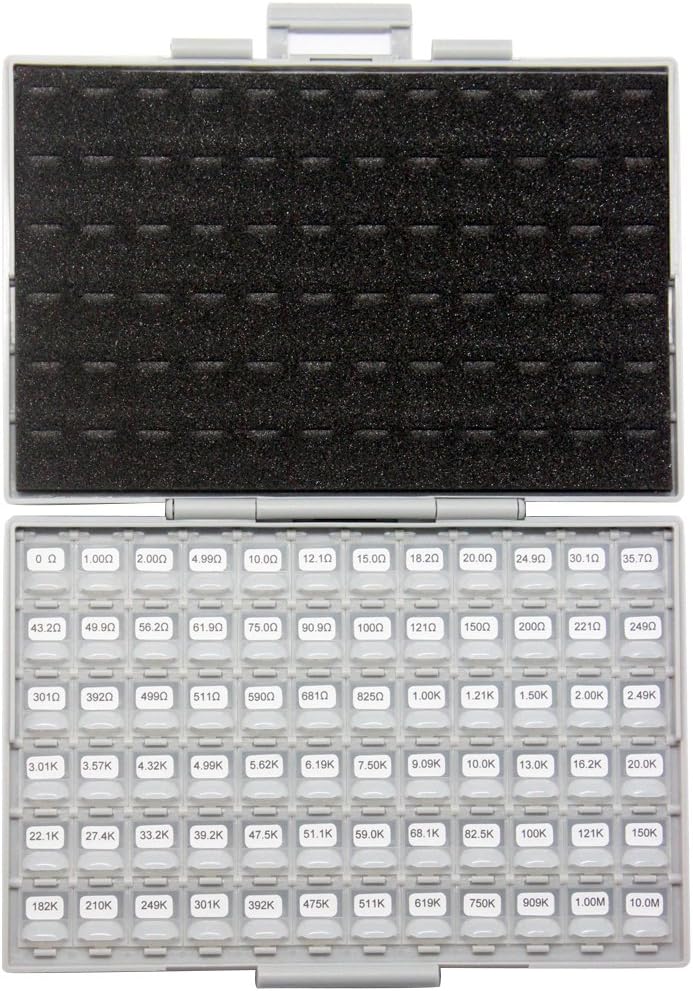 0402 Size Surface Mount Resistor Kit, 144 Values, 100pc/value, 1%, E96 Serial, 0ohm to 1mohm Y540419