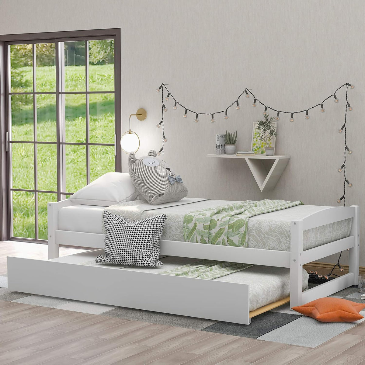 Twin Size Solid Wood Daybed with Trundle F8943
