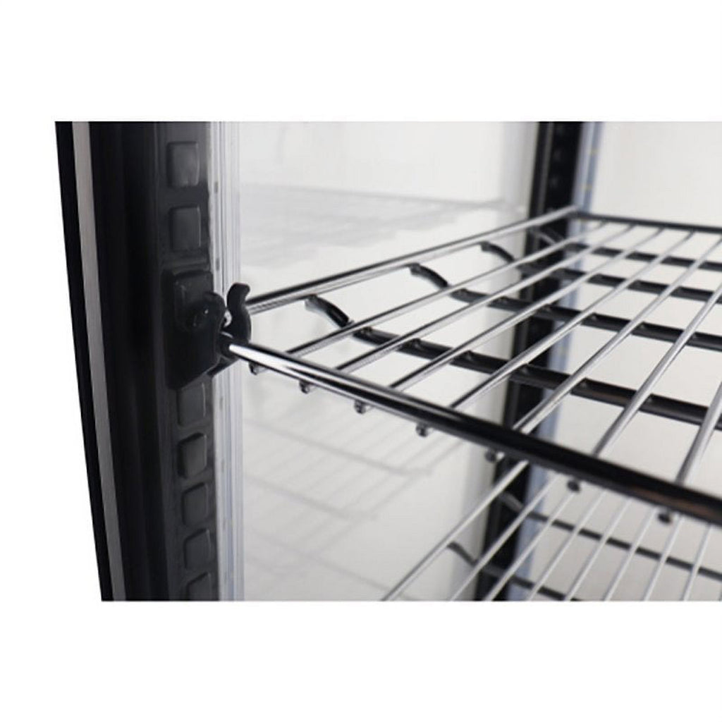 Black Countertop Refrigerator Display Case Commercial Beverage Cooler with LED Lighting, 3 cu. ft Capacity E911617