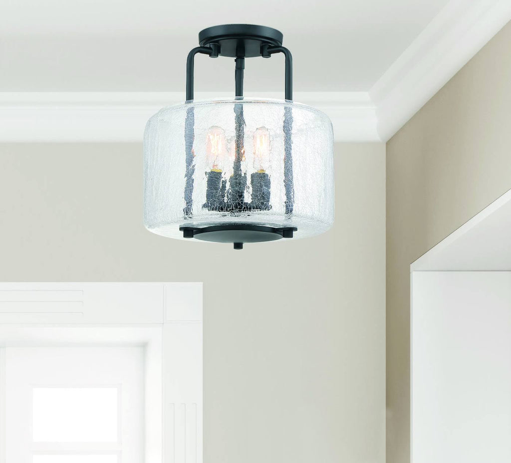 3 Light Black Semi Flush Mount R573