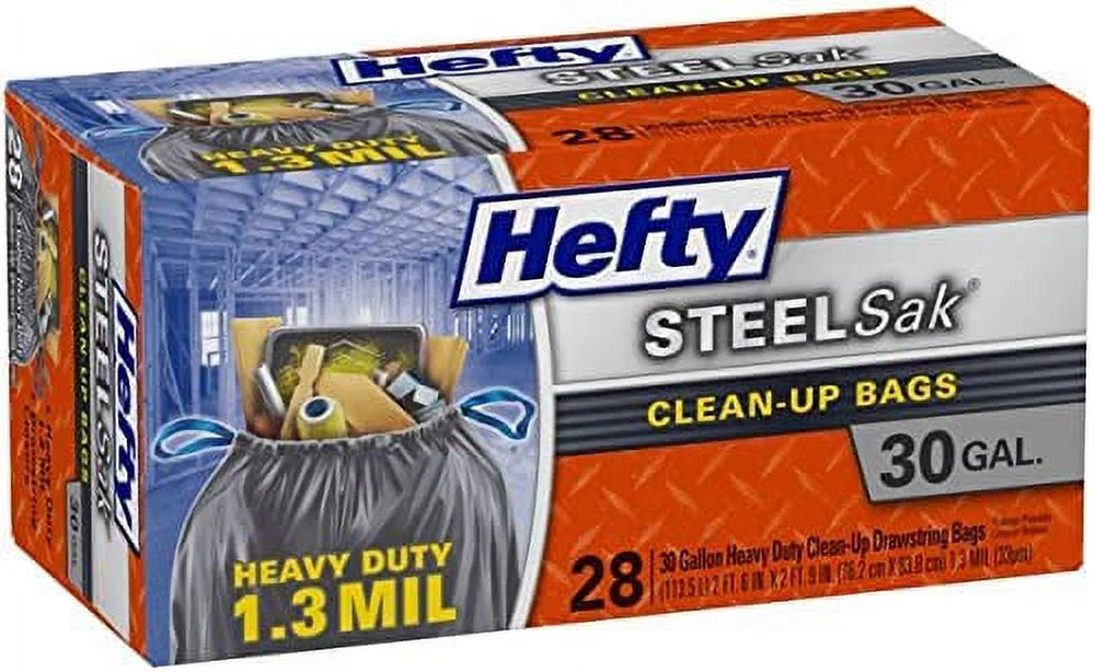 Black Unscented 30 Gallon Trash Bags, 28 Count C3907