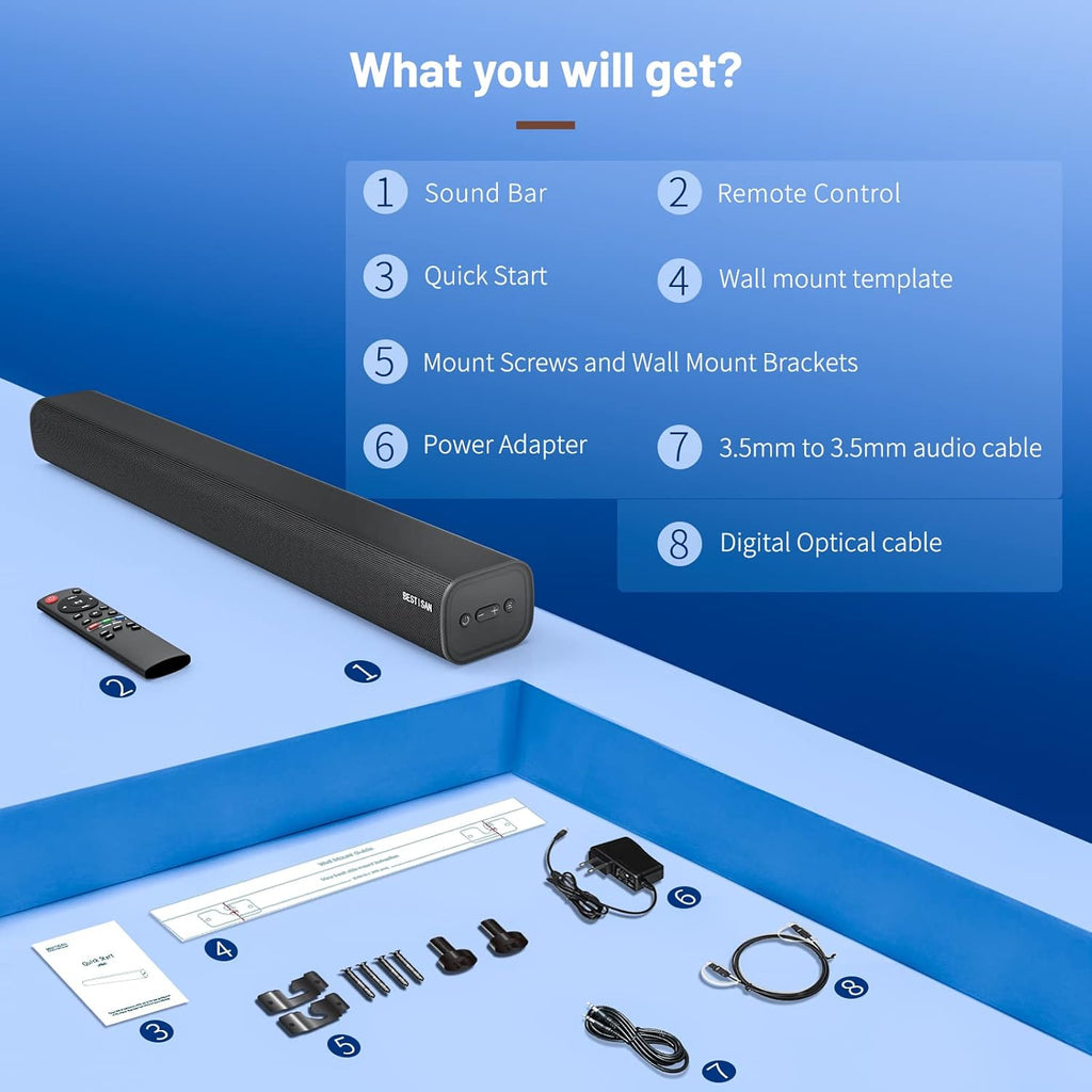 100 Watts Wireless Sound Bar with HDMI-ARC and Bluetooth Y8347