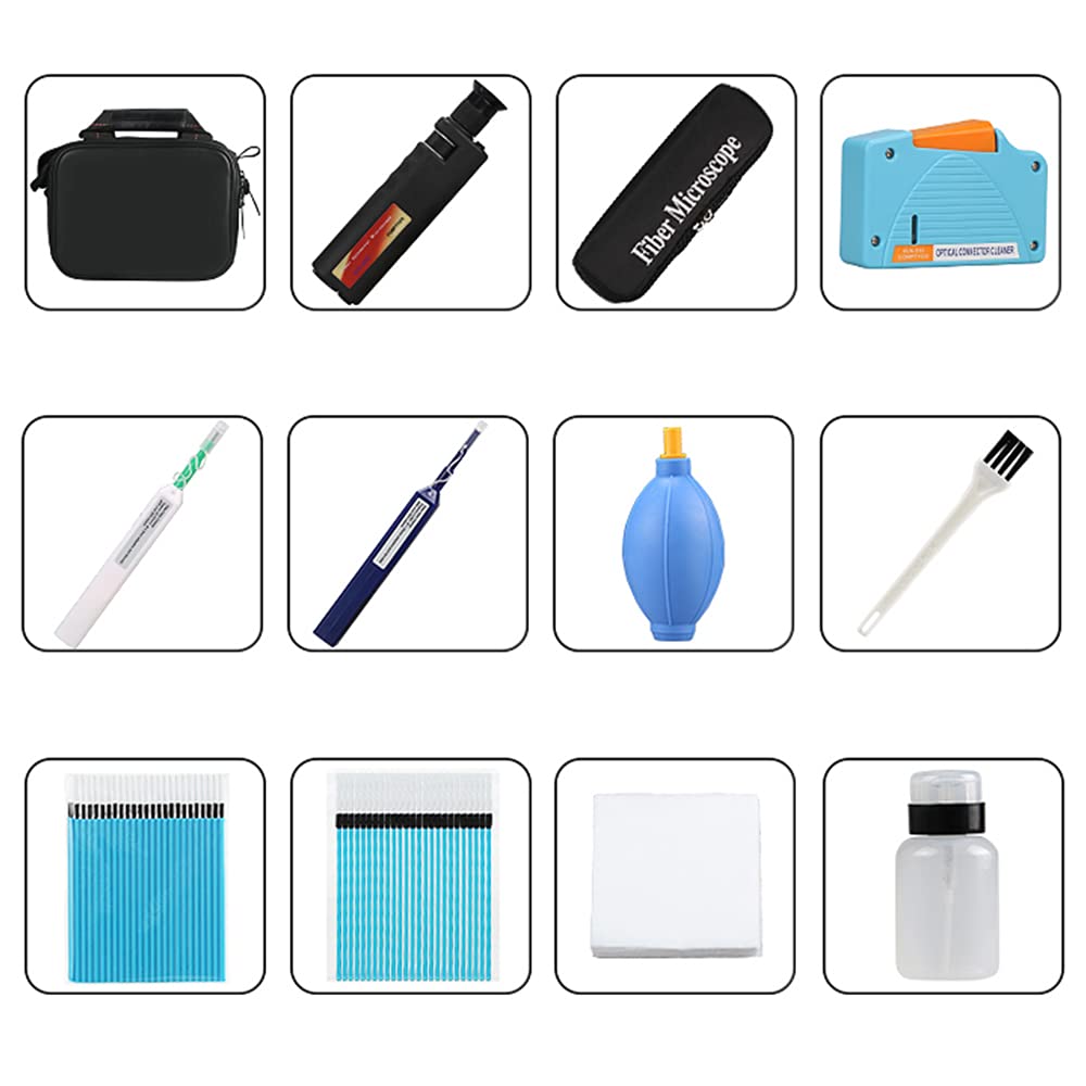 Optic Fiber Cleaning Inspection Kit with 400 Times Microscope and Cleaning Pens X85870