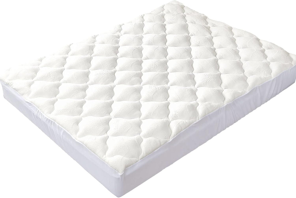 California King Plush Bamboo Fitted Mattress Topper Protector E287347