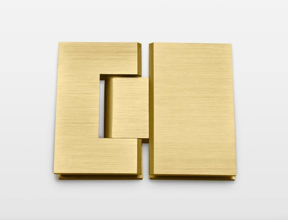 Frameless Shower Door Glass Hinge Satin Brass in Gold Z767