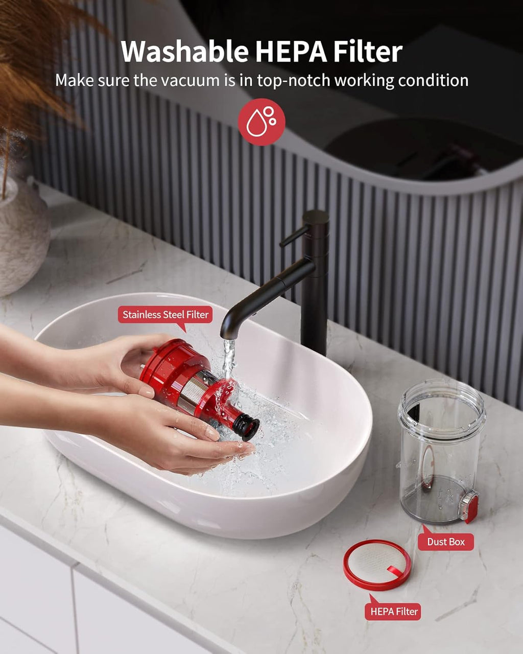 Cordless Stick Vacuum Cleaner with 380W 30KPa, 35min Runtime, Detachable Battery Z8529