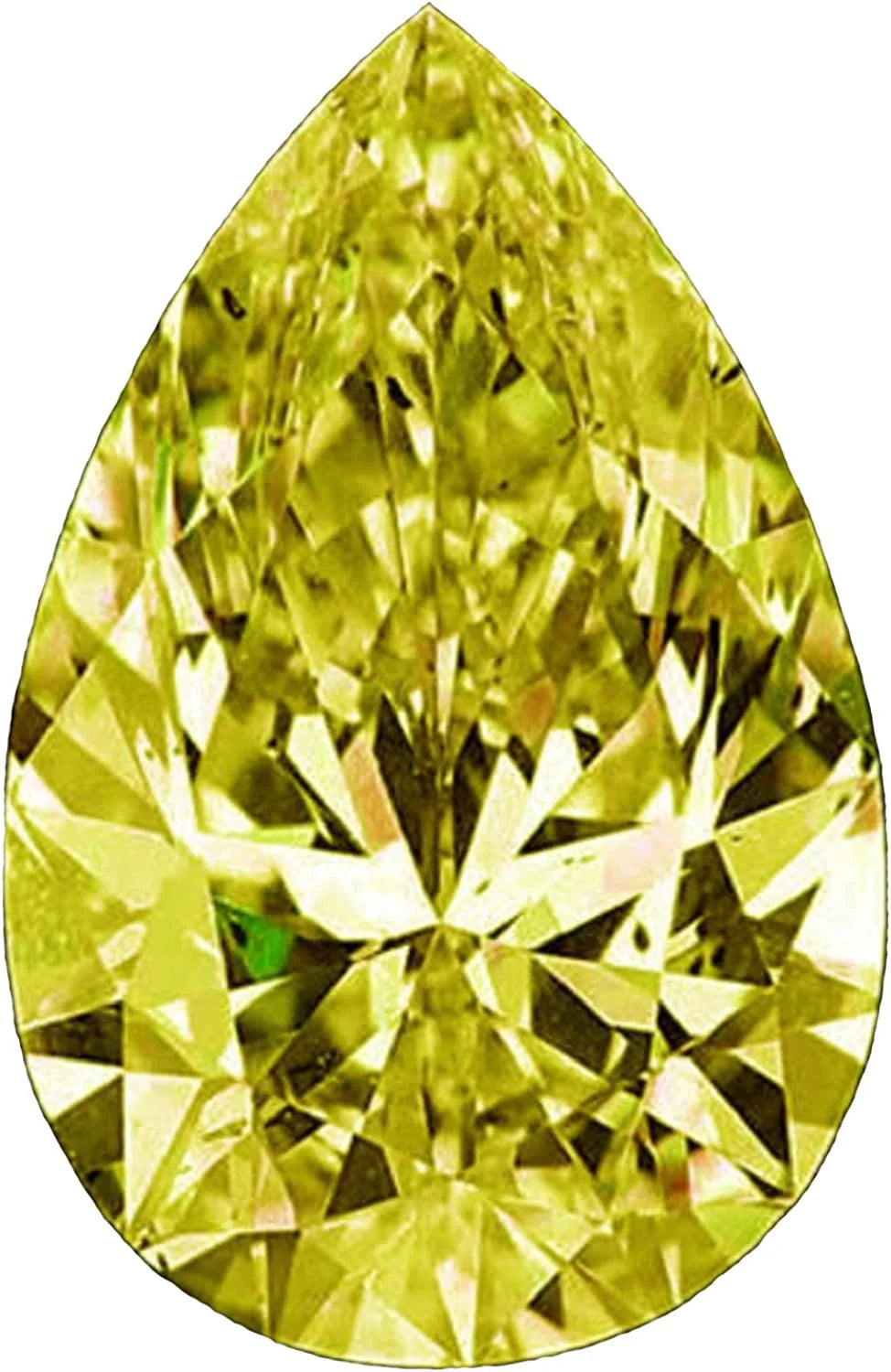 5.45 ct VVS1 Pear Cut Loose Moissanite Fancy Canary Yellow Stone N7596