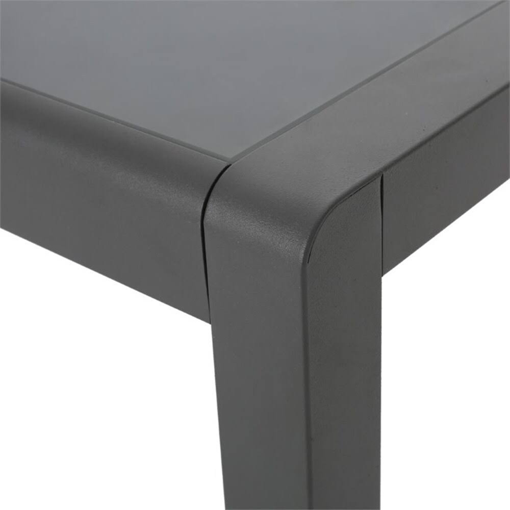 Outdoor Tempered Glass Top Aluminum Dining Table in Gray W149