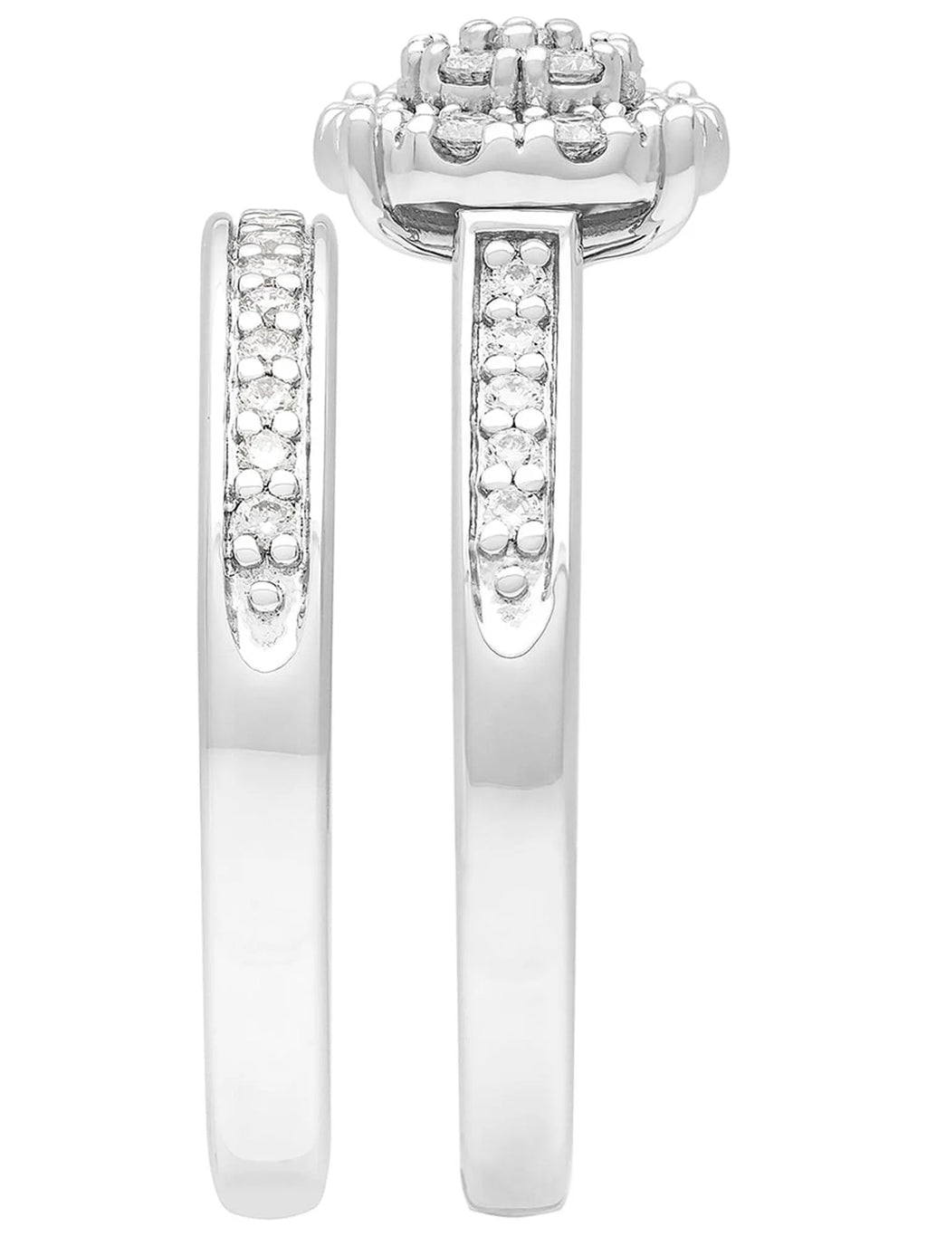 Lab-Grown Diamond Bridal Ring Set in Sterling Silver Q244623