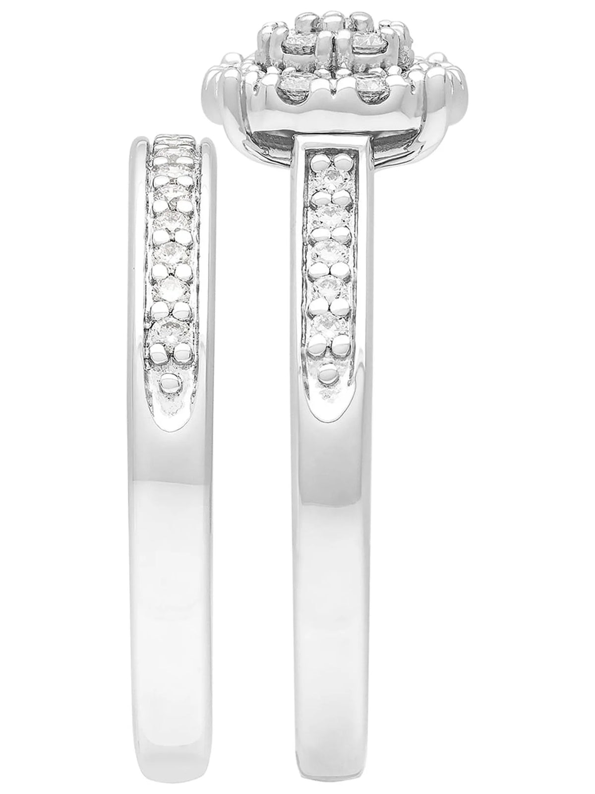 Lab-Grown Diamond Bridal Ring Set in Sterling Silver Q244623