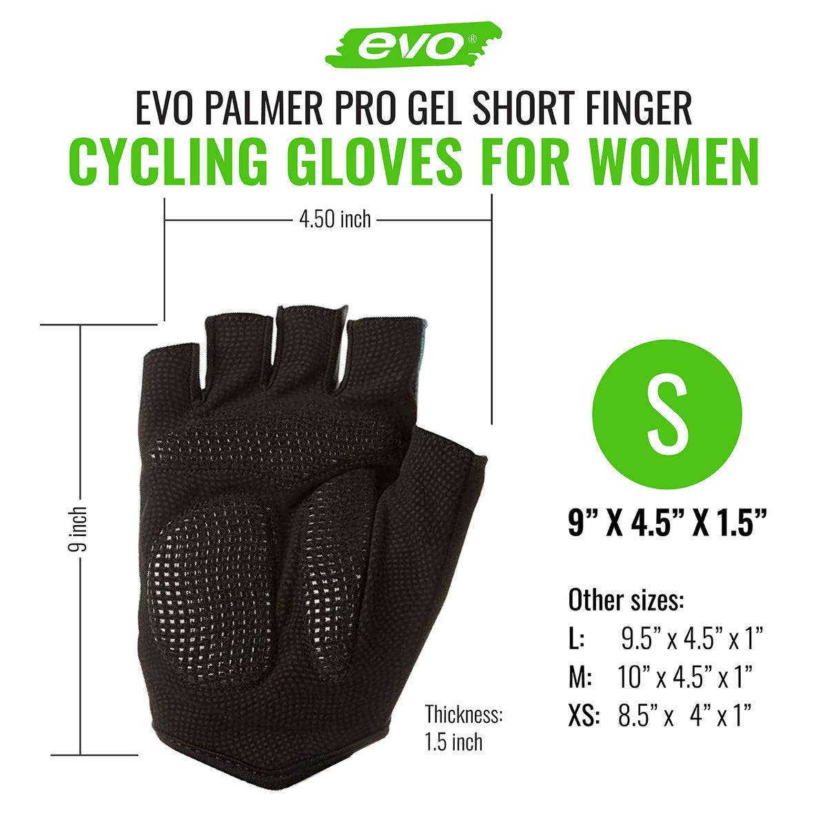 Women's Biking Gel Padded Short Finger Gloves O66619