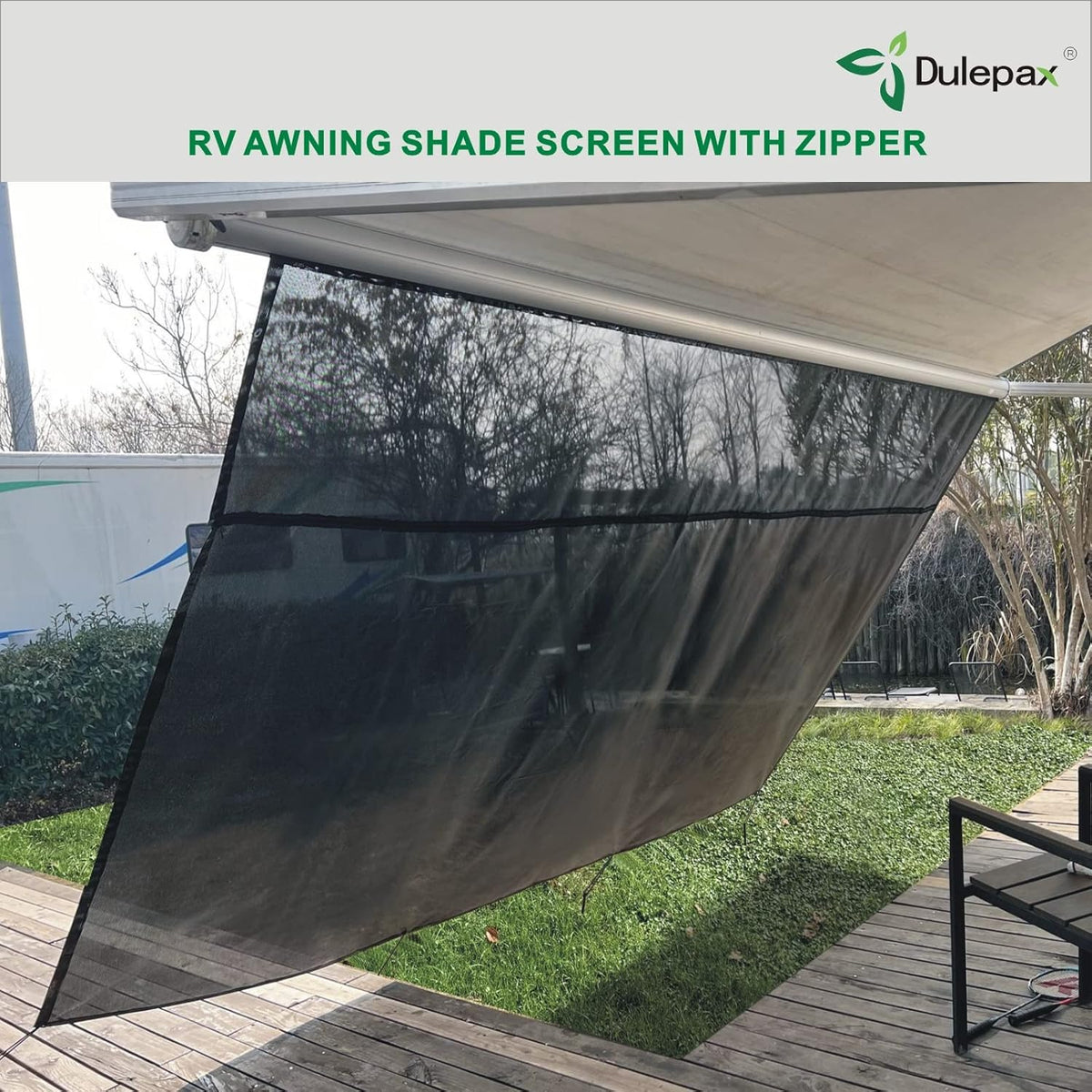RV Awning Shade Screen with Zipper 8'X10'3'' Universal with Complete Kits E156