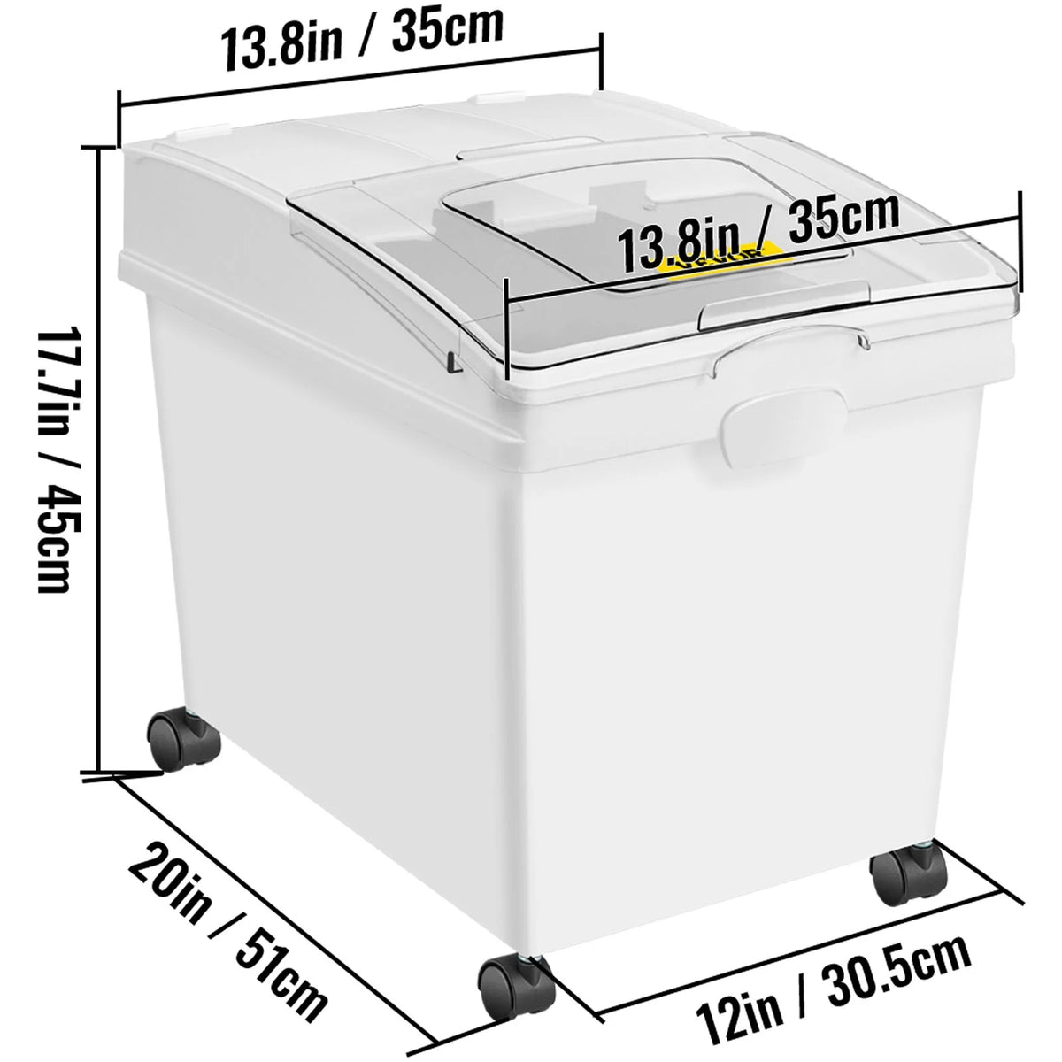 10.5 Gallons PP Ingredient Storage Bin with Scoop and Sliding Lid, 3 Pcs/Set W2870
